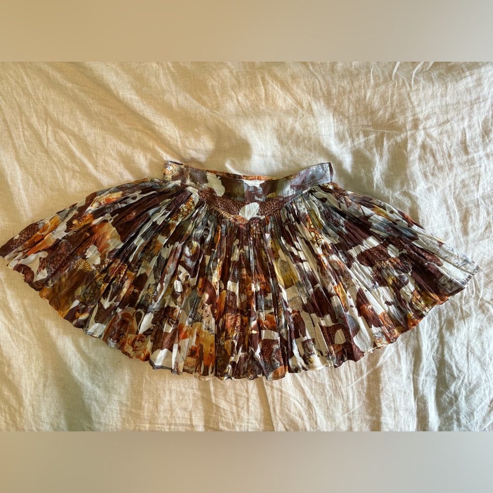 Hussein Chalayan Full Circle Mini Animal Print Skirt S